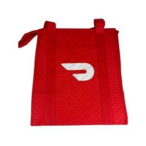 Doordash Insulated Red Thermal Food Tote w/ Zipper Food Delivery Shopping Bag